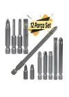 Badem10 Klytek Matkap Bits Uç Vidalama Ucu Düz Yıldız Torx Uç (12 PARÇA)