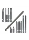 Badem10 Klytek Matkap Bits Uç Vidalama Ucu Düz Yıldız Torx Uç (12 PARÇA)