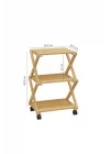 Bambu 3 Raflı Tekerlekli Sehpa Düzenleyici Raf Çok Amaçlı Organizer DB-0023
