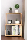 Bambu 3 Raflı Tekerlekli Sehpa Düzenleyici Raf Çok Amaçlı Organizer DB-0023