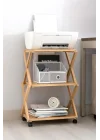 Bambu 3 Raflı Tekerlekli Sehpa Düzenleyici Raf Çok Amaçlı Organizer DB-0023