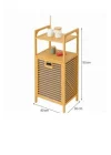 Bambu Çamaşır Sepeti Raflı & Banyo Rafı 40x30x95 cm