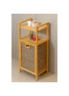Bambu Çamaşır Sepeti Raflı & Banyo Rafı 40x30x95 cm