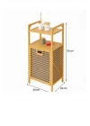 Bambu Çamaşır Sepeti Raflı & Banyo Rafı 40x30x95 cm