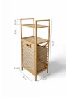 Bambu ECO-LITE BASIC Kirli Sepetli 2 Raflı Banyo Düzenleyici Çamaşır Sepeti DB-0031