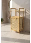 Bambu ECO-LITE BASIC Kirli Sepetli 2 Raflı Banyo Düzenleyici Çamaşır Sepeti DB-0031