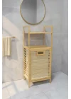 Bambu ECO-LITE BASIC Kirli Sepetli 2 Raflı Banyo Düzenleyici Çamaşır Sepeti DB-0031
