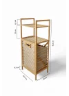 Bambu ECO-LITE BASIC Kirli Sepetli 2 Raflı Banyo Düzenleyici Çamaşır Sepeti DB-0031