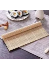 Bambu Sushi Sarma Hasırı 24x24 cm | Doğal Bambu Sushi Mat | Sushi Maker için Rulo Sarma Matı | Evde Sushi Yapımı İçin Pratik Mutfak Aleti