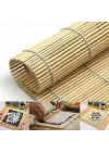 Bambu Sushi Sarma Hasırı 24x24 cm | Doğal Bambu Sushi Mat | Sushi Maker için Rulo Sarma Matı | Evde Sushi Yapımı İçin Pratik Mutfak Aleti