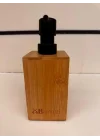 Barotti Bambu Sıvı Sabunluk, Dikdörtgen Tasarım, Siyah Pompalı, Banyo ve Mutfak için Doğal Bambu Sabun Dağıtıcı