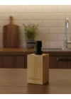 Barotti Bambu Sıvı Sabunluk, Dikdörtgen Tasarım, Siyah Pompalı, Banyo ve Mutfak için Doğal Bambu Sabun Dağıtıcı