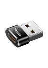 Baseus, Bilgisayar/Telefon Mini Hub Adaptörü, Siyah, 3A, Giriş: USB Type A 2.0, Çıkış: USB Type C,Seyahat Boy, Hafif