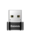 Baseus, Bilgisayar/Telefon Mini Hub Adaptörü, Siyah, 3A, Giriş: USB Type A 2.0, Çıkış: USB Type C,Seyahat Boy, Hafif