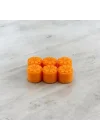 Baton Mum Mini 6lı Turuncu Silindir Dekoratif Mumu Kandil Hediyelik Fitilli Mumlar Şamdan Kokusuz