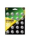 Batteries CR2025 2025 Boy Lityum Düğme Pil, 3 Volt, 20li Kart, Gri