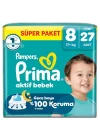 Bebek Bezi Aktif Bebek Süper Paket 8 Beden 27 Adet