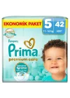 Bebek Bezi Premium Care 5 Numara 42 Adet Ekonomik Paket