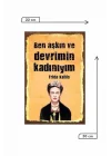 Ben Aşkın Ve Devrimin Kadınıyım Retro Vintage Ahşap Mdf Tablo