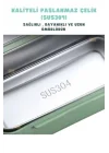 Bento 1100ml Lunchbox Tek Katlı 2 Bölmeli Paslanmaz Çelik Sefer Tası Yemek Kutusu (Yeşil)