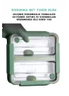 Bento 1100ml Lunchbox Tek Katlı 2 Bölmeli Paslanmaz Çelik Sefer Tası Yemek Kutusu (Yeşil)