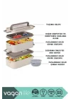 Bento 2000ml Lunchbox 2 Katlı 3 Bölmeli Mini Kaseli Çelik Sefer Tası Yemek Kutusu (Lacivert-Sarı)
