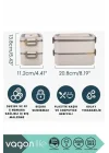 Bento 2000ml Lunchbox 2 Katlı 3 Bölmeli Mini Kaseli Çelik Sefer Tası Yemek Kutusu (Lacivert-Sarı)