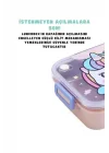 Bento 750ml Lunchbox Sevimli Dostlar Tek Katlı 3 Bölmeli Paslanmaz Çelik Sefer Tası Yemek Kutusu (Pembe Unicorn)