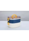 Beslenme Kutusu İki Katlı - Paslanmaz Çelik - 1900ml Yeni Nesil Beslenme Kabı Lunch Box (Mavi)