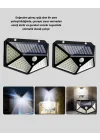 Mey İthalat® 100 LED Solar Lamba Hareket Algılamalı Bahçe Duvar Dış Mekan Aydınlatma