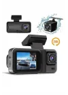 Mey İthalat® 1080P 3 Lensli WİFİ Araç İçi Kameralı Ekran DVR Kaydedici Gece Görüşlü