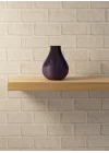 Mey İthalat® 11 cm Mor Minimal Çizgili Vazo Masa Üstü Şık Dekor Objesi