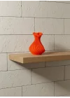 Mey İthalat® 11 cm Turuncu Kalp Formlu Mini Vazo Estetik Dekoratif Obje