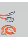 Mey İthalat® 120 W Hızlı Çözüm Sunan 3ü 1 USB Şarj Kablosu– Sağlam Gövde