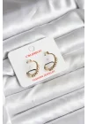Mey İthalat® 14K Gold Renk Kaplama CM Kadın Küpe
