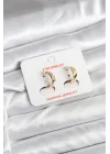 Mey İthalat® 14K Gold Renk Kaplama CM Kadın Küpe