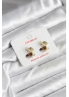 Mey İthalat® 14K Gold Renk Kaplama CM Kadın Küpe