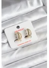 Mey İthalat® 14K Gold Renk Kaplama CM Kadın Küpe