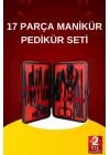 Mey İthalat® 17 Parça El Ayak Bakım Seti Tırnak Temizleme Manikür Pedikür Cımbız Törpü Tırnak Makası
