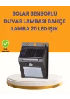 Mey İthalat® 20 LED Güneş Enerjili Hareket Sensörlü Dış Mekan Duvar Lambası