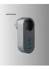Mey İthalat® 2500W Güç Destekli Akım Korumalı Priz – 3 USB Çıkışlı