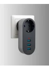 Mey İthalat® 2500W Güç Destekli Akım Korumalı Priz – 3 USB Çıkışlı