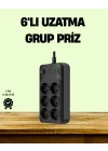 Mey İthalat® 2500W Güçlü 6’lı Priz USB ve Type-C Çıkışlı Termal Korumalı