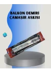 Mey İthalat® 25x60 Balkon Askılığı Kare Demir Uyumlu Hava Dayanıklı Çamaşır Askısı