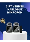 Mey İthalat® 2in1 Kablosuz Yaka Mikrofonu iOS ve Android Uyumlu