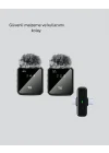 Mey İthalat® 2’li Kablosuz Yaka Mikrofonu Type-C ve Lightning Uyumlu Profesyonel Set
