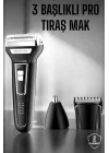 Mey İthalat® 3 Başlıklı Kulak Ve Burun Tıraş Makinesi Erkeklere Özel