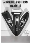 Mey İthalat® 3 Başlıklı Profesyonel Tıraş Makinesi