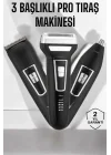 Mey İthalat® 3 Başlıklı Profesyonel Tıraş Makinesi