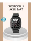 Mey İthalat® 3 Kordonlu Akıllı Saat Uzun Pil Süreli